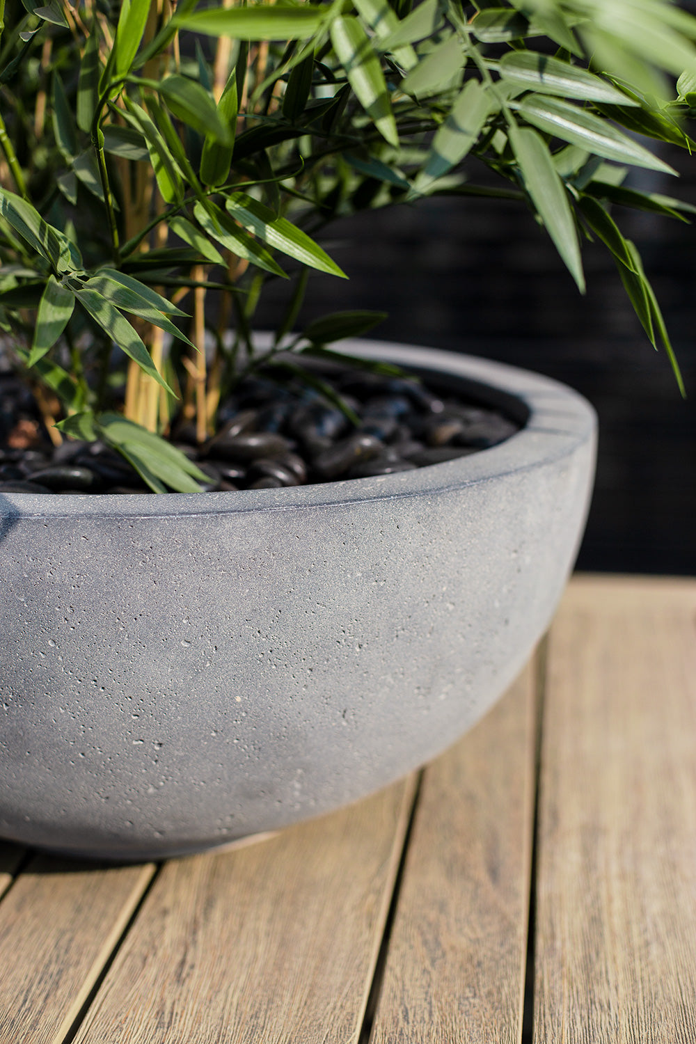 Polystone Ego Plus Pflanzschale, Ø 70 cm, Höhe 32 cm, grau