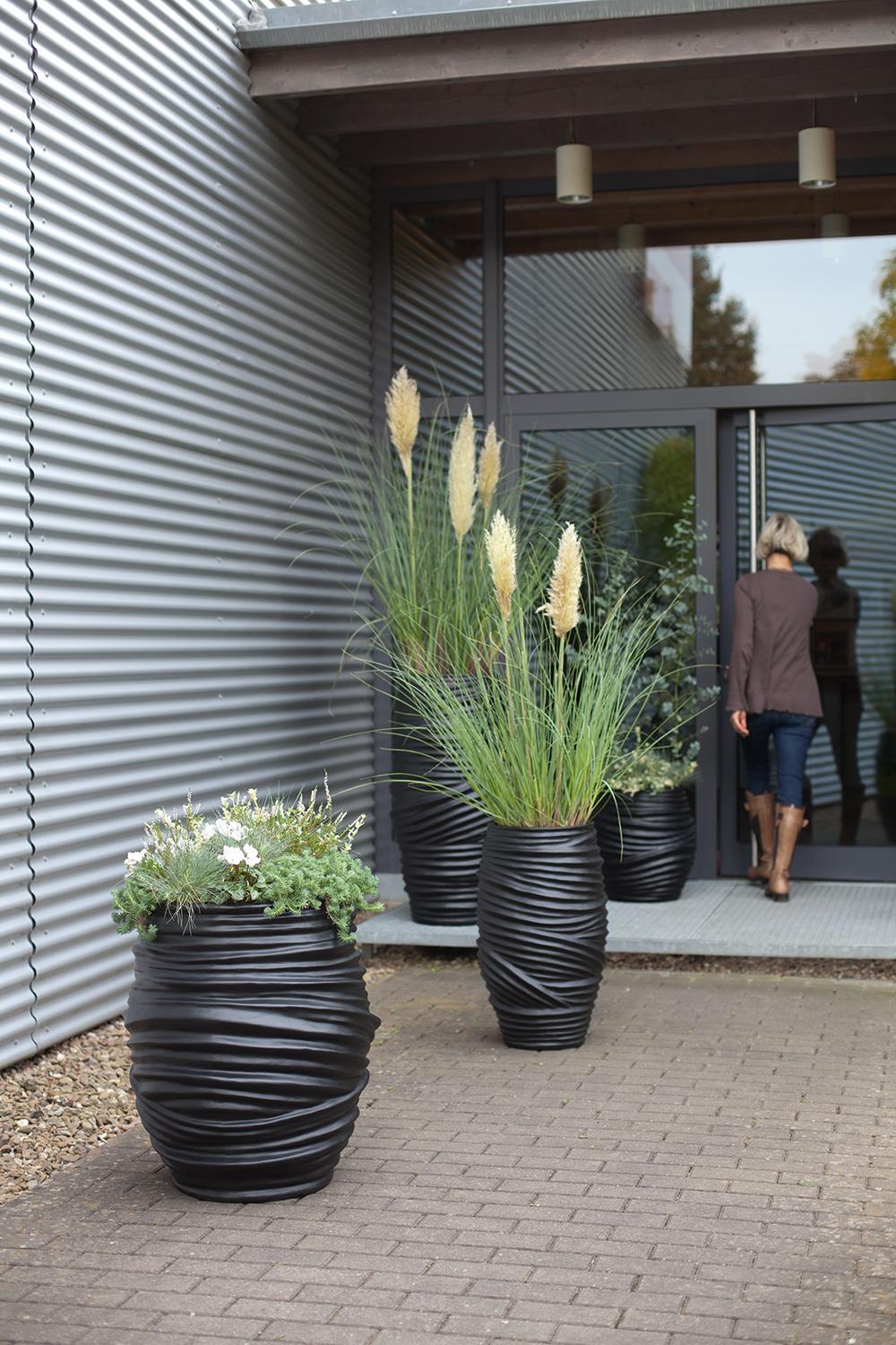 New Toga Pflanzgefäß, Ø 46 cm, Höhe 50 cm, matt-schwarz