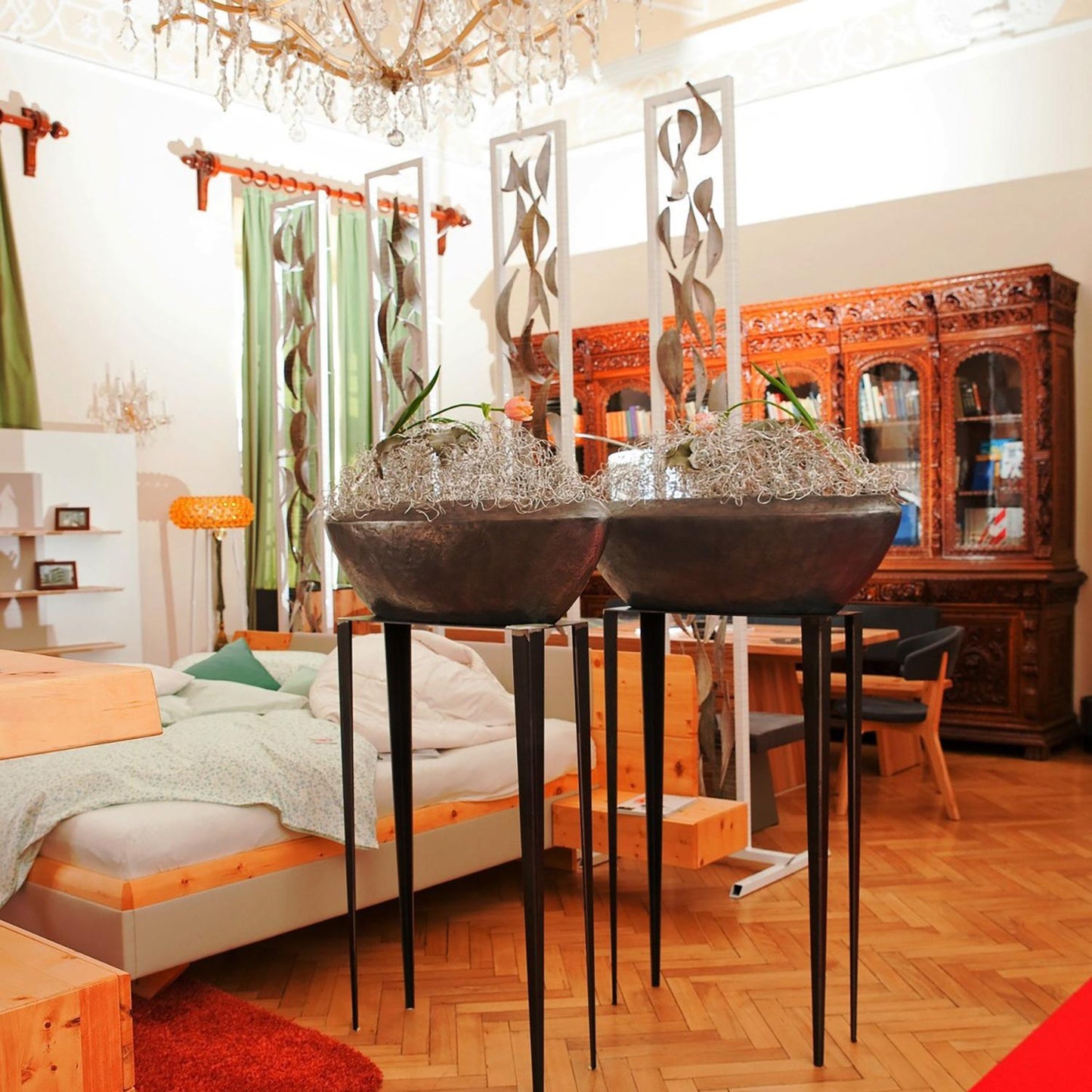 Loft Tischgefäß, 100x30/30 cm, Aluminium