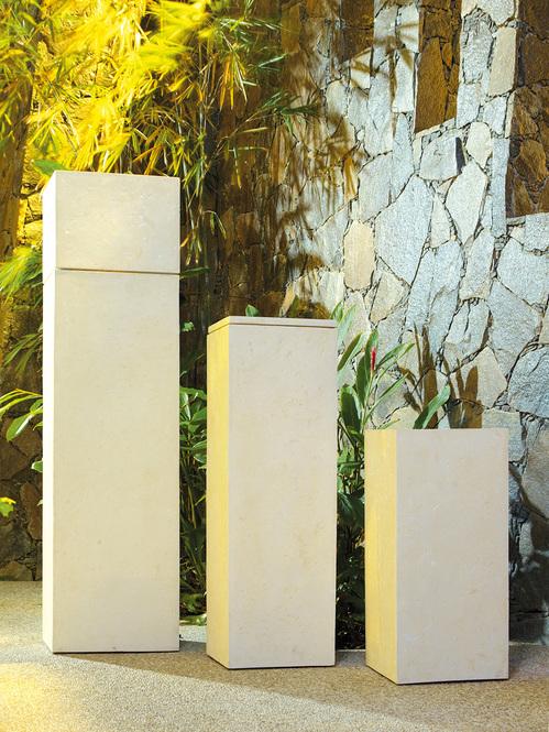 Polystone Tower Pflanzsäule, 35 x 35 x 100 cm, crème