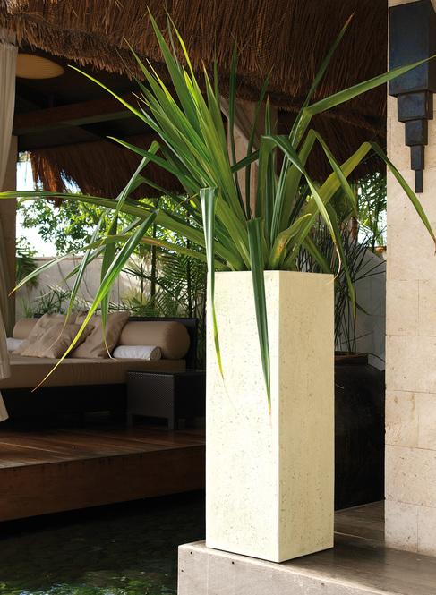 Polystone Tower Pflanzsäule, 40 x 40 x 120 cm, crème