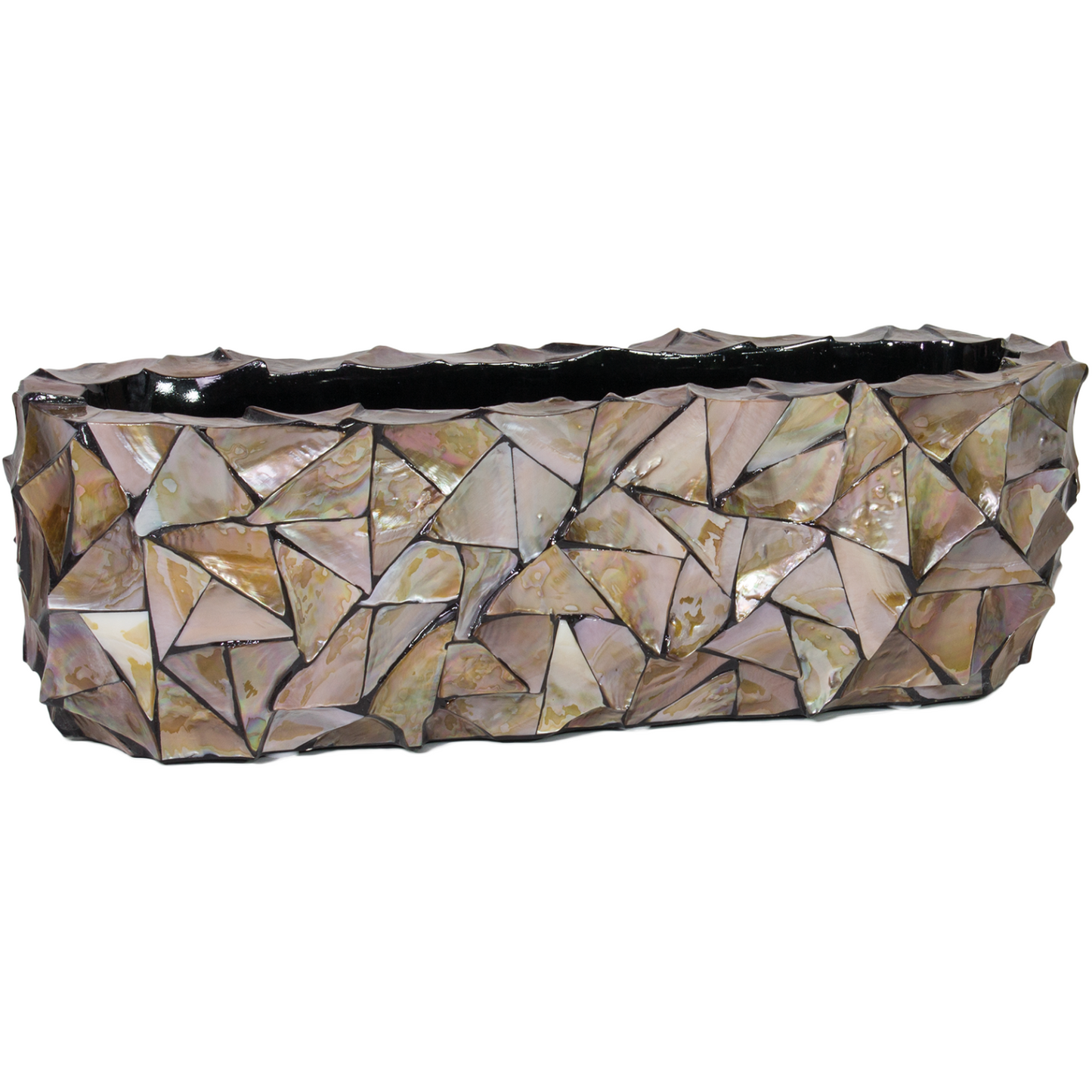 Muschel Tischgefäß, 60x15/18 cm, perlmutt braun
