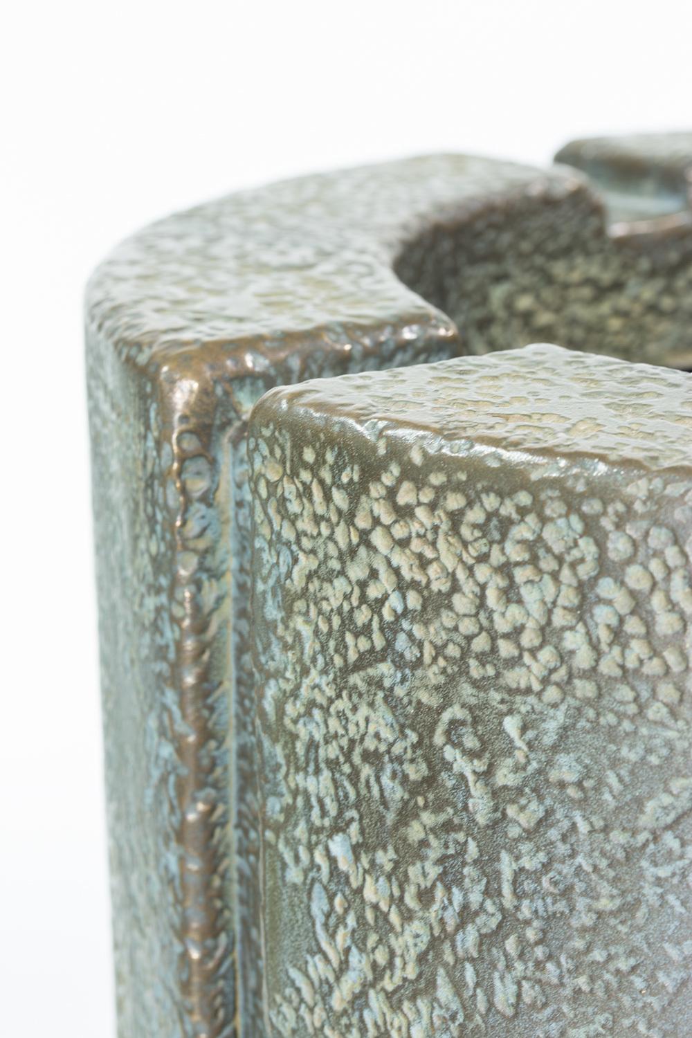 Patina Pflanzgefäß, Ø 57 cm, Höhe 120 cm, verdigris-bronze