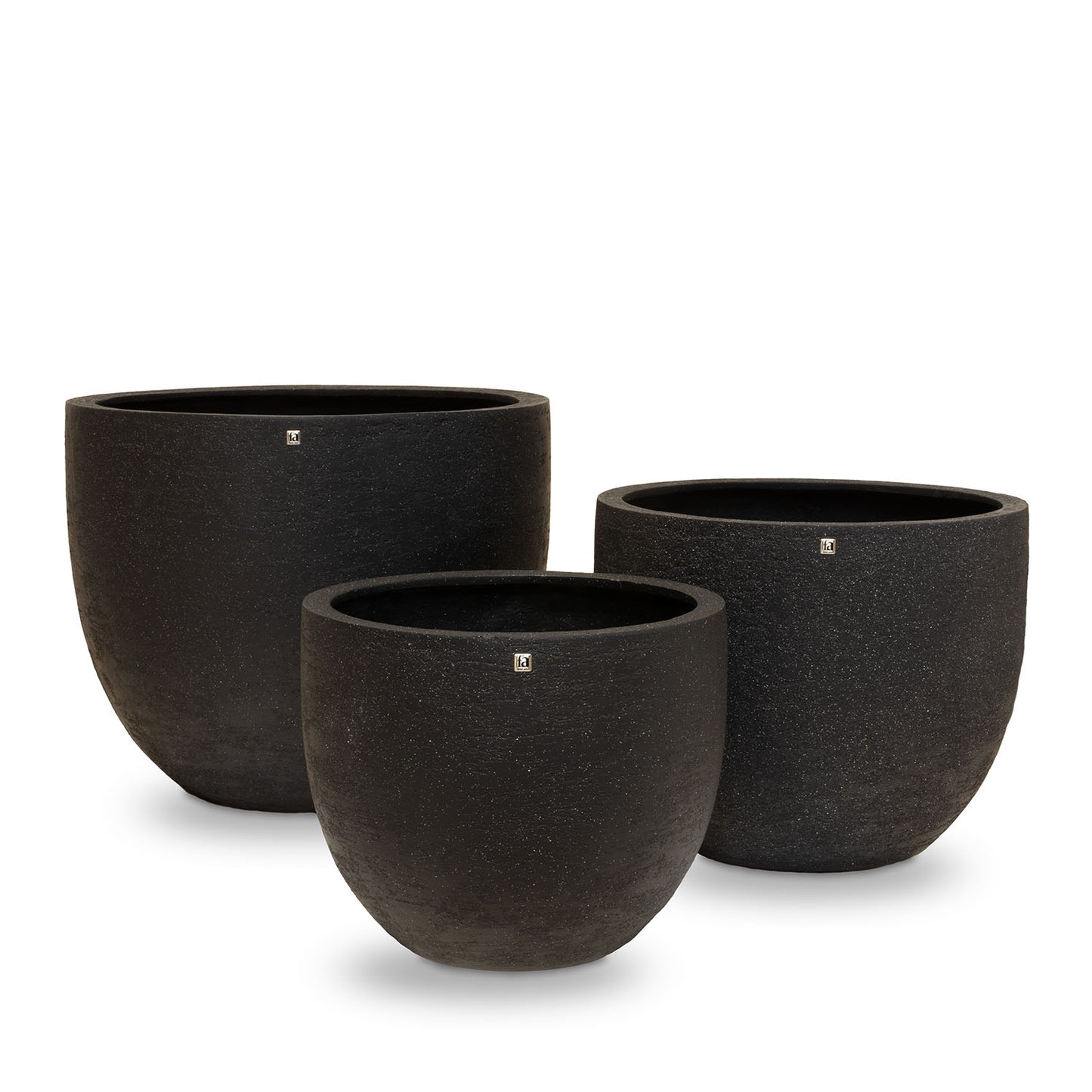 New Tribeca Shape Pflanzgefäß classic, Ø 55 cm, Höhe 46 cm, natural raw anthrazit