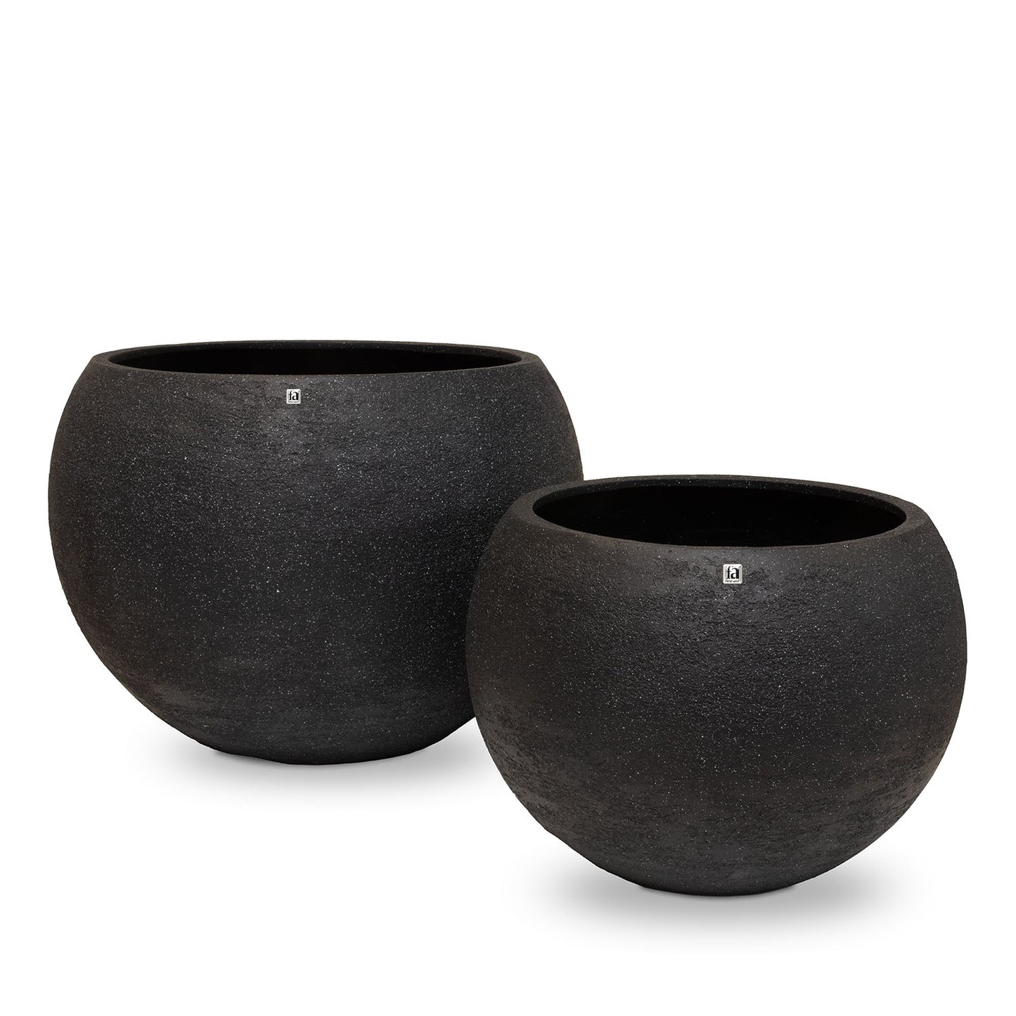 New Tribeca Shape Pflanzgefäß Globe, Ø 80 cm, Höhe 57 cm, natural raw anthrazit