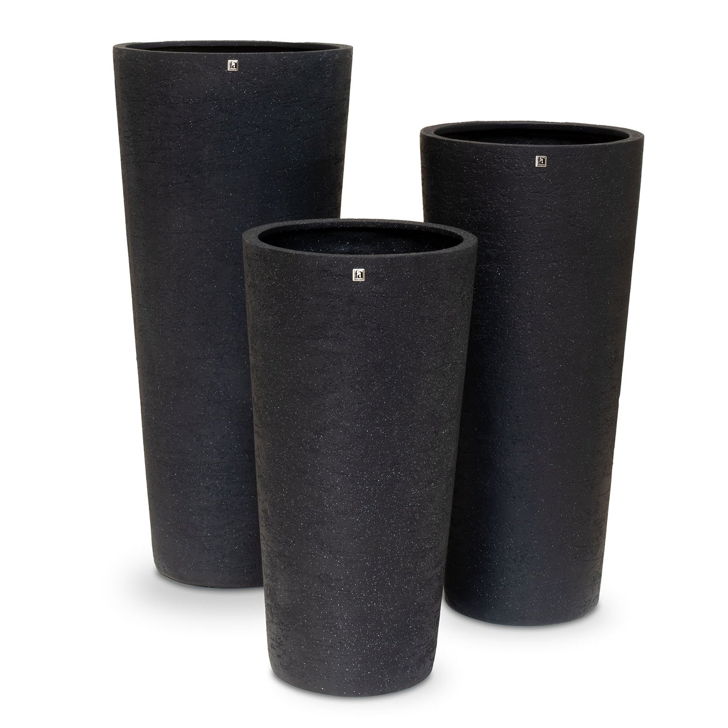 New Tribeca Shape Pflanzvase Conical, Ø 40 cm, Höhe 80 cm, natural raw anthrazit