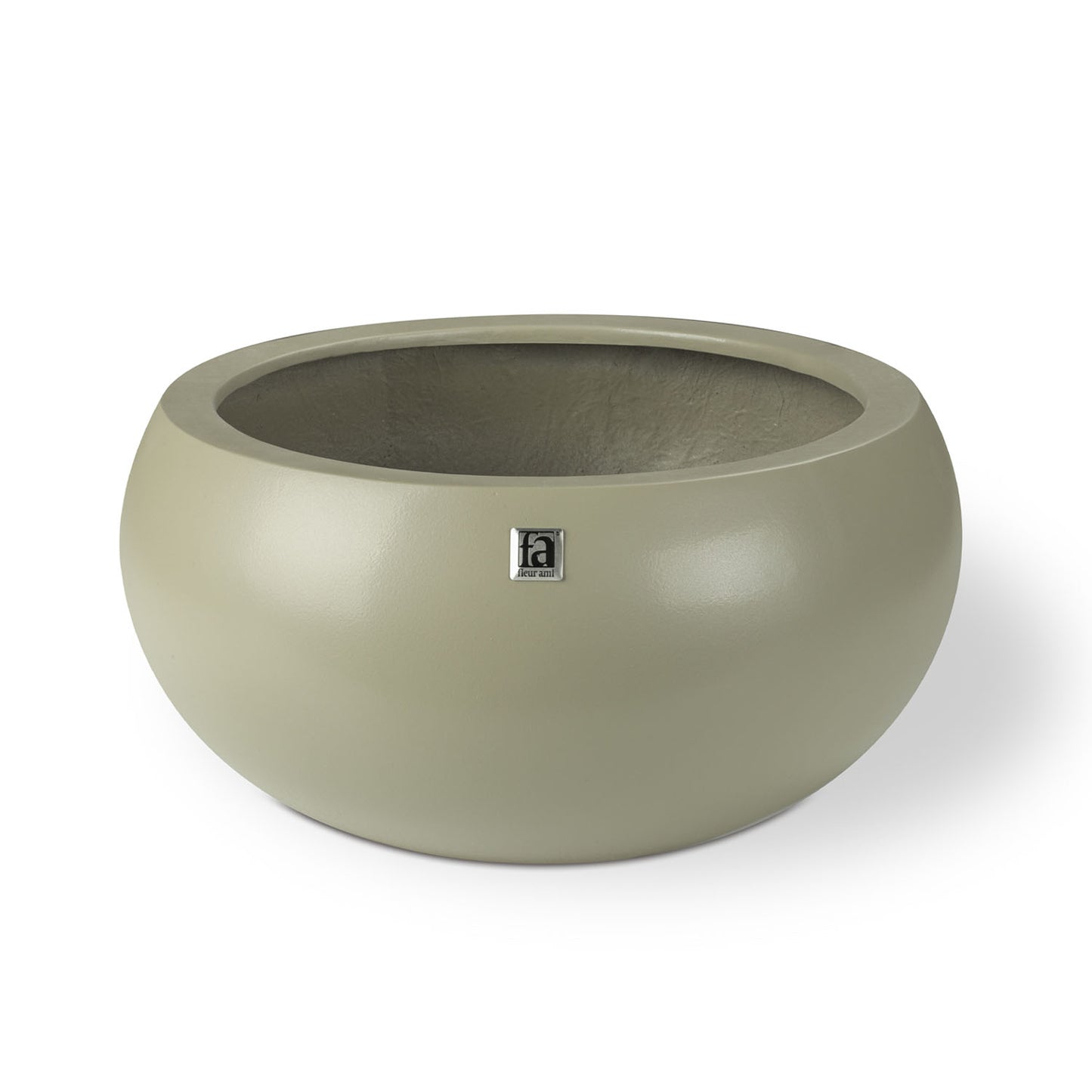 New Tribeca Shape Pflanzschale curved, Ø 55 cm, Höhe 25 cm, olivgrau
