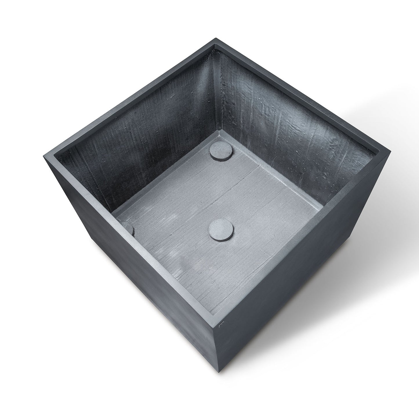 Division Lite Pflanzkasten quadratisch mit Rollenaufnahme, 80 x 80 x 60 cm, concrete anthrazit