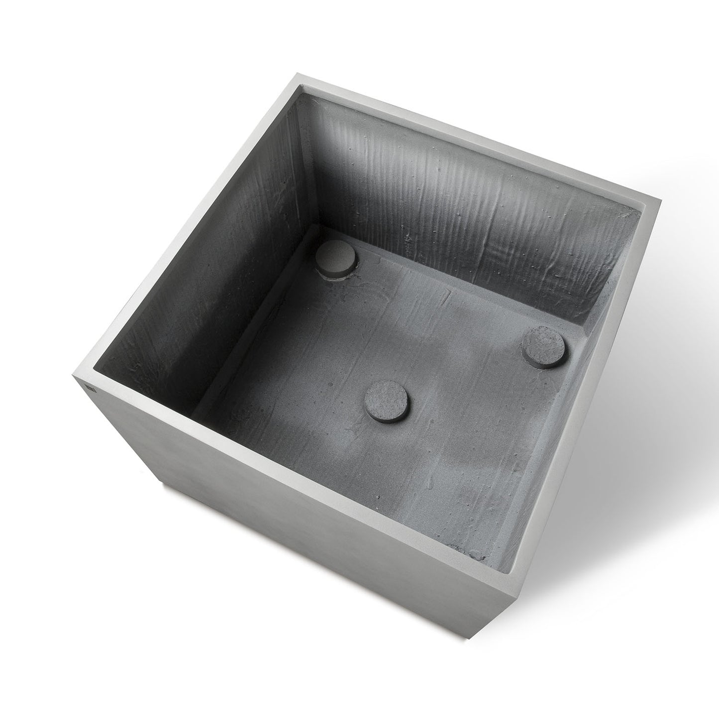 Division Lite Pflanzkasten quadratisch mit Rollenaufnahme, 80 x 80 x 60 cm, concrete steingrau