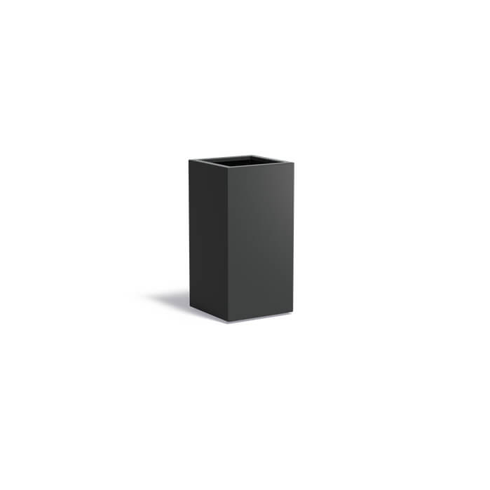 Hochkant Pflanzkuebel aus Aluminium. Design Tiefschwarz matt.