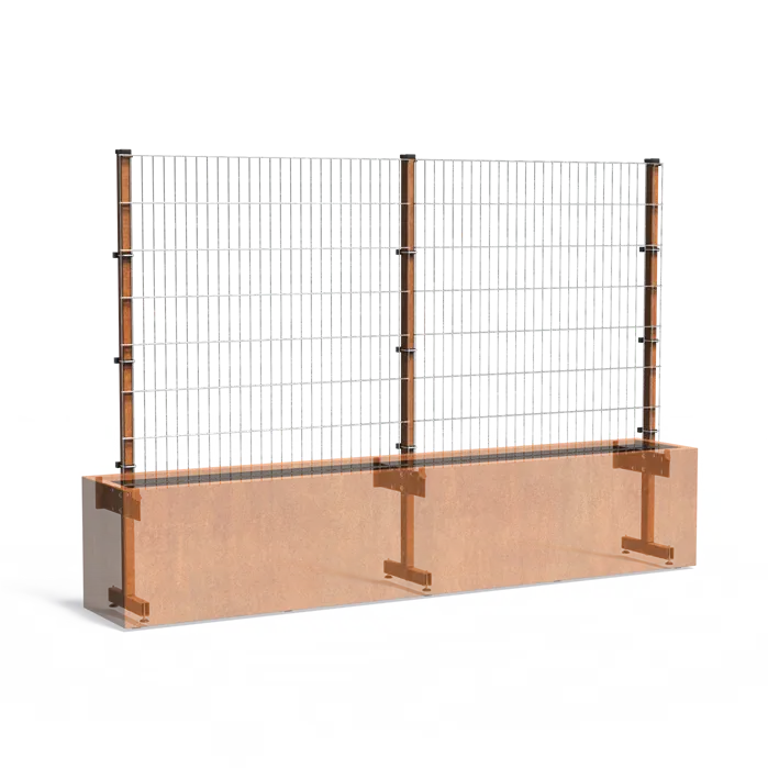 Pflanzkübel Cortenstahl mit Rankgitter - 300cm