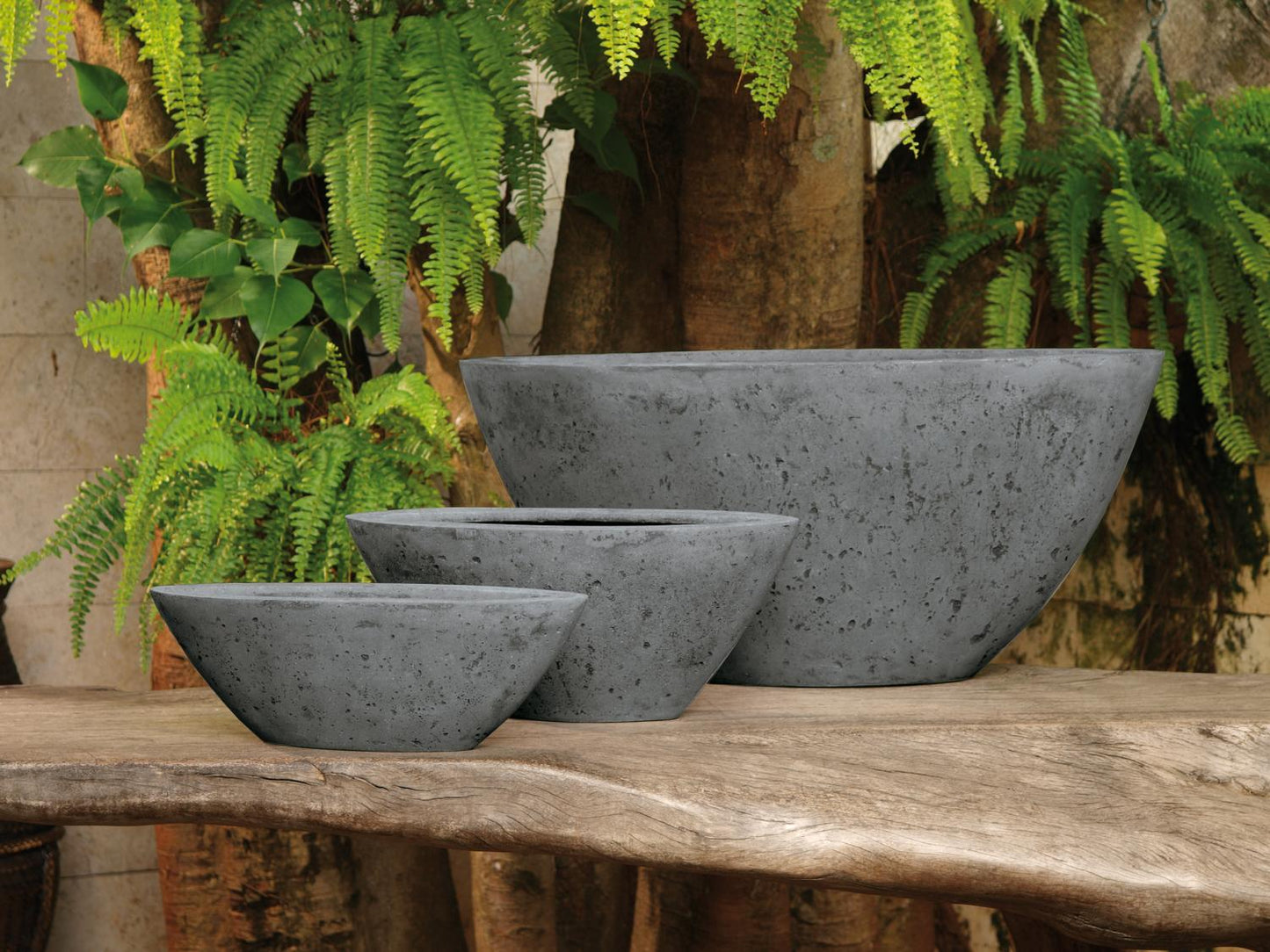 Polystone Boat Pflanzgefäß, 72x36/33 cm, grau