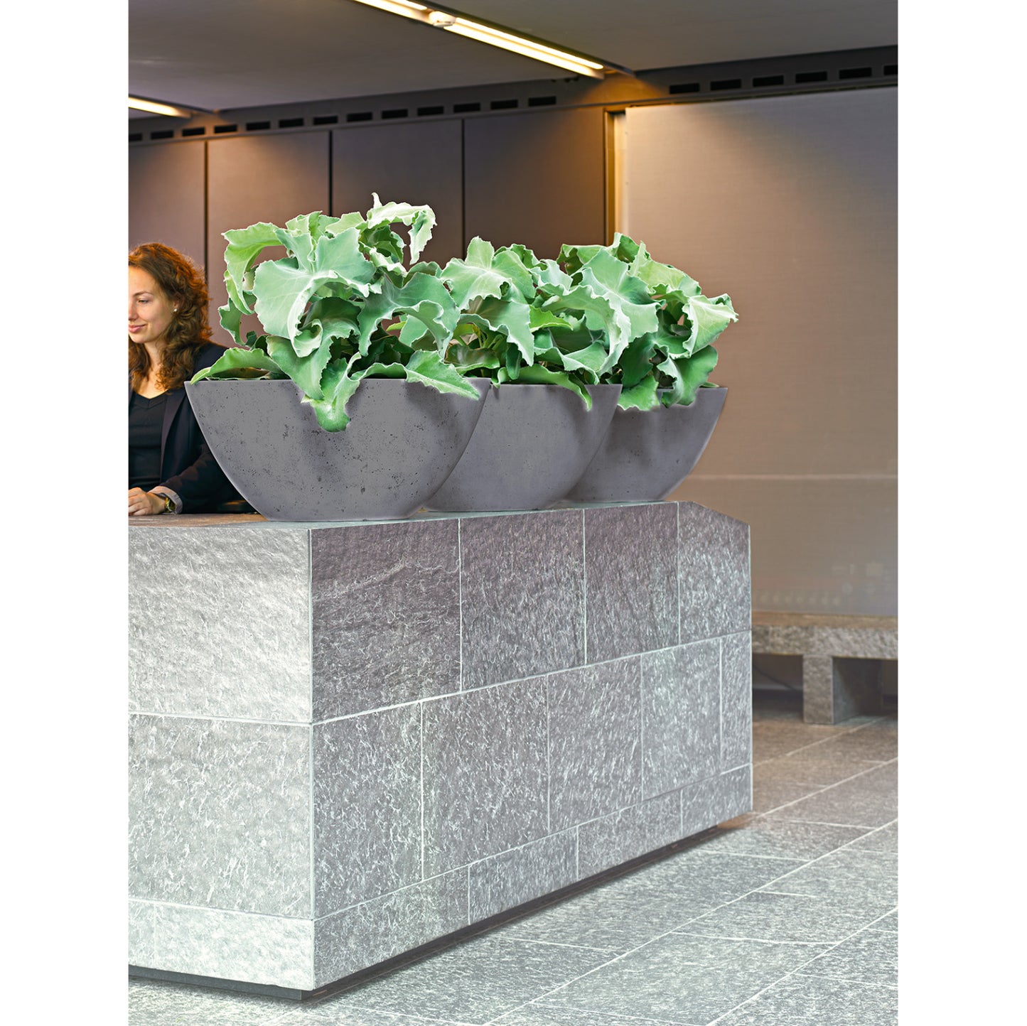 Polystone Boat Pflanzgefäß, 72x36/33 cm, grau