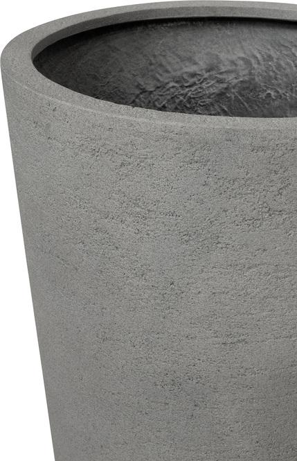Tribeca Shape Natural raw Pflanzgefäß, Ø 50 cm, Höhe 110 cm, grau