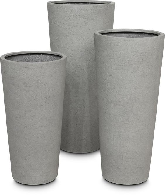 Tribeca Shape Natural raw Pflanzgefäß, Ø 46 cm, Höhe 95 cm, grau