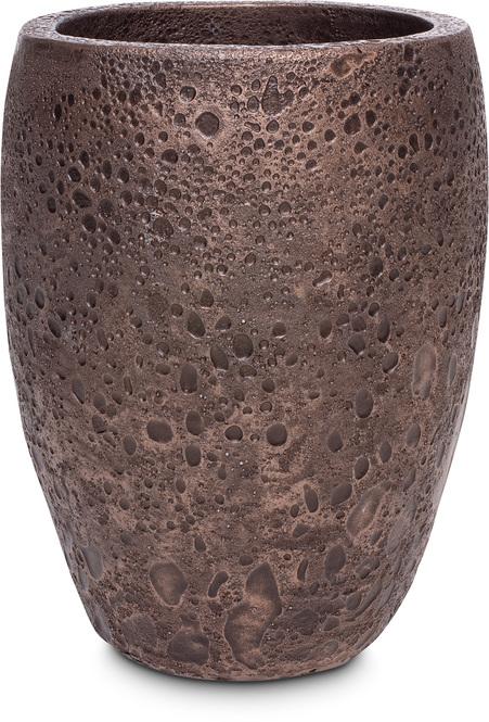 Lava Pflanzgefäß, Ø 29 cm, Höhe 38 cm, bronze mit patina