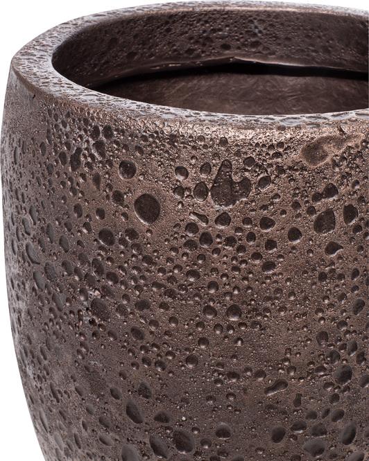 Lava Pflanzgefäß, Ø 29 cm, Höhe 38 cm, bronze mit patina