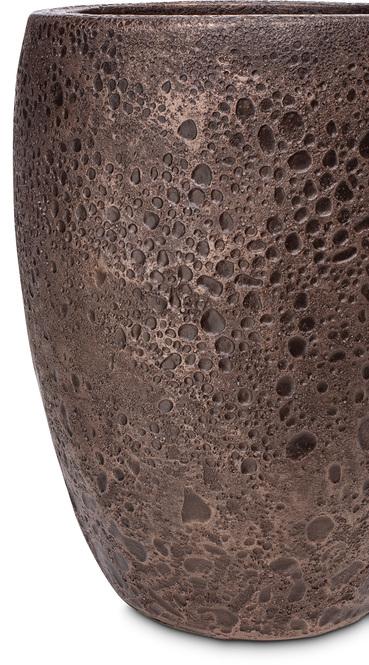 Lava Pflanzgefäß, Ø 29 cm, Höhe 38 cm, bronze mit patina