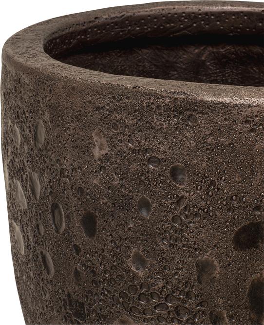 Lava Pflanzgefäß, Ø 35 cm, Höhe 43 cm, bronze mit patina