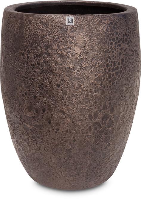Lava Pflanzgefäß, Ø 50 cm, Höhe 68 cm, bronze mit patina