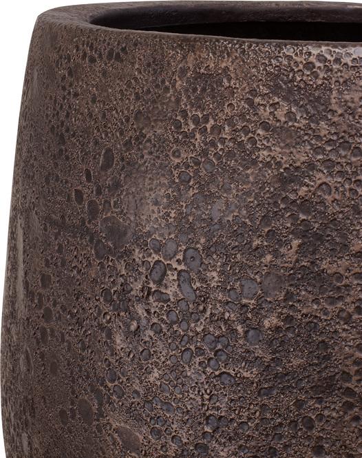 Lava Pflanzgefäß, Ø 50 cm, Höhe 68 cm, bronze mit patina