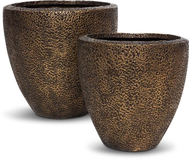 Coral Pflanzgefäß, Ø 50 cm, Höhe 50 cm, bronze-patina