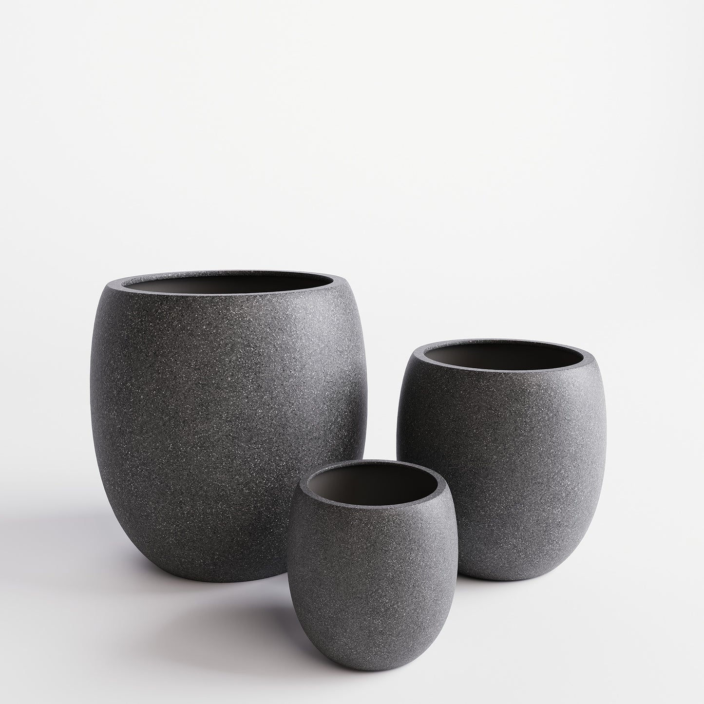 Cliff Pflanzgefäß, Ø 49 cm, Höhe 55 cm, granit anthrazit
