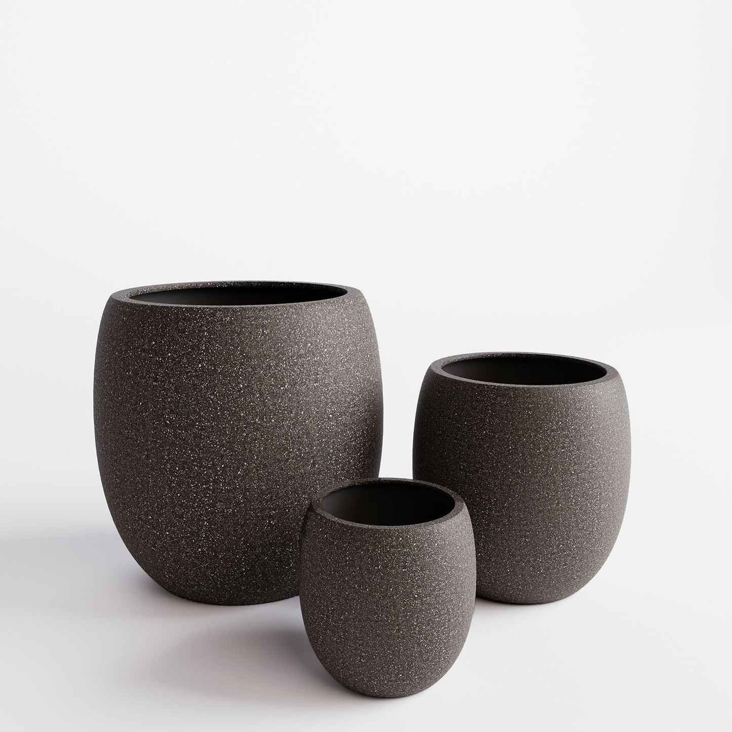 Cliff Pflanzgefäß, Ø 27 cm, Höhe 30 cm, granit braun