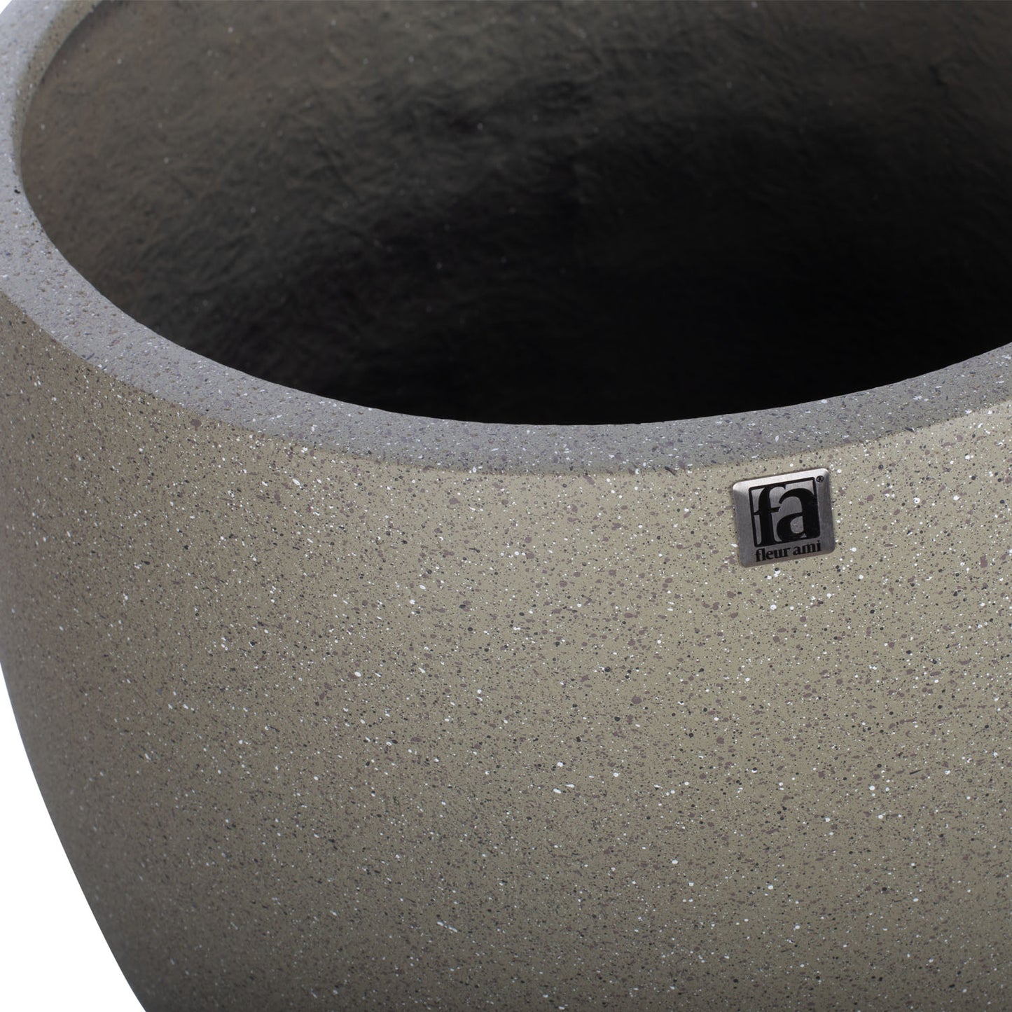 Cliff Pflanzgefäß, Ø 27 cm, Höhe 30 cm, granit olivgrau