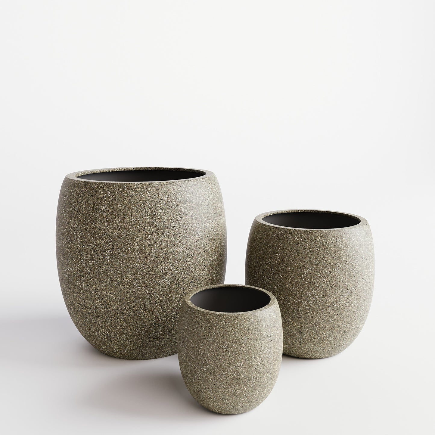 Cliff Pflanzgefäß, Ø 49 cm, Höhe 55 cm, granit olivgrau