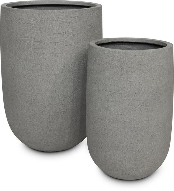 Tribeca Shape Natural raw Pflanzgefäß, Ø 36 cm, Höhe 55 cm, grau