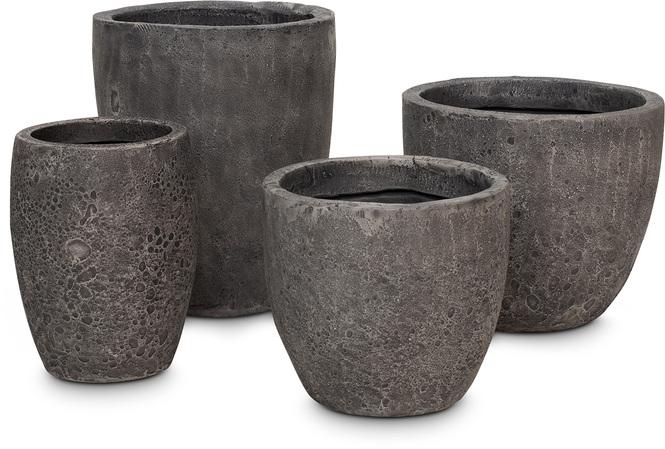 Lava Pflanzgefäß, Ø 37 cm, Höhe 34 cm, grey-wash