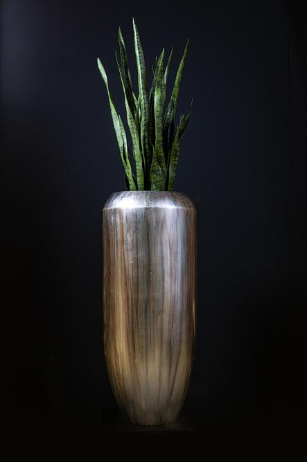 Cigar Pflanzvase, Ø 42 cm, Höhe 100 cm, mystic silver