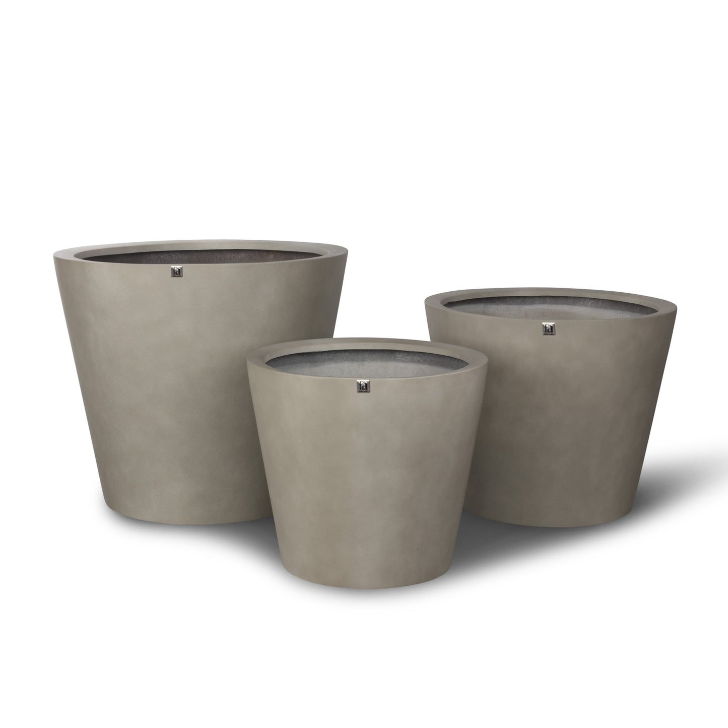 Conical Pflanzgefäß, Ø 40 cm, Höhe 35 cm, concrete olivgrau