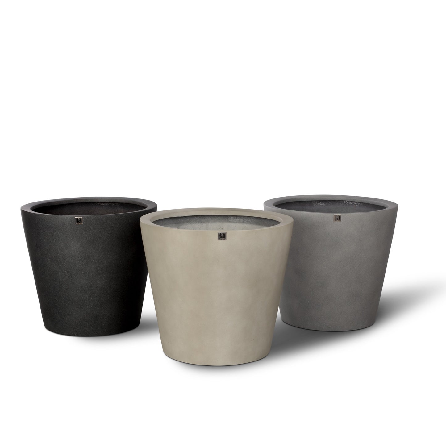 Conical Pflanzgefäß, Ø 50 cm, Höhe 40 cm, concrete olivgrau