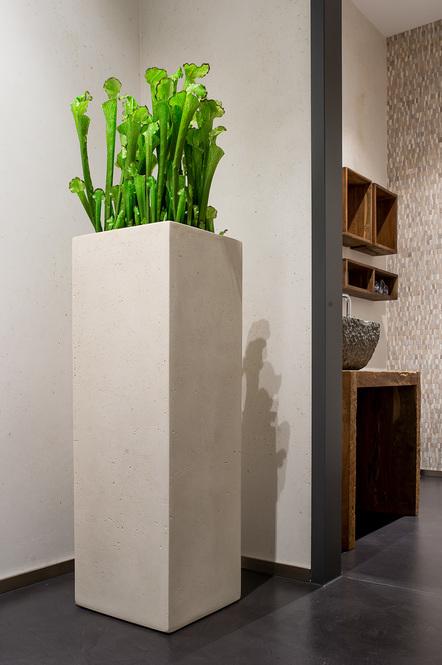 Polystone Tower Pflanzsäule, 35 x 35 x 100 cm, crème