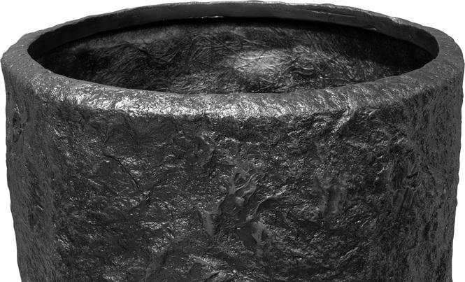 Rocky Pflanzgefäß, Ø 35 cm, Höhe 79 cm, black granite
