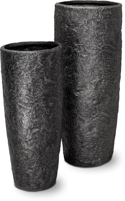 Rocky Pflanzgefäß, Ø 35 cm, Höhe 79 cm, black granite