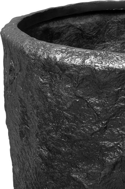 Rocky Pflanzgefäß, Ø 43 cm, Höhe 100 cm, black granite