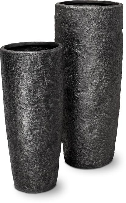 Rocky Pflanzgefäß, Ø 43 cm, Höhe 100 cm, black granite