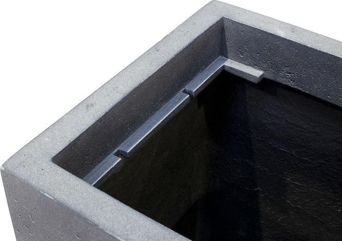 Polystone Tower Pflanzsäule, 35 x 35 x 70 cm, grau