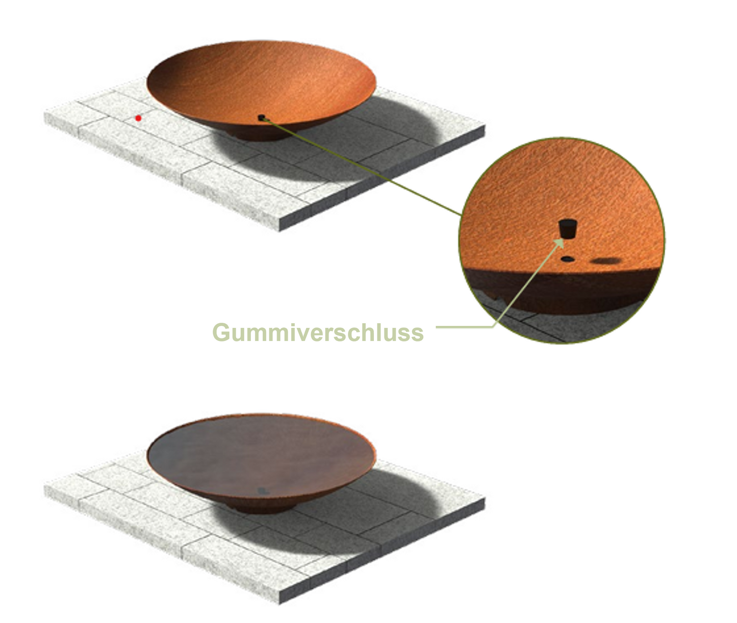 Wasserschale Corten