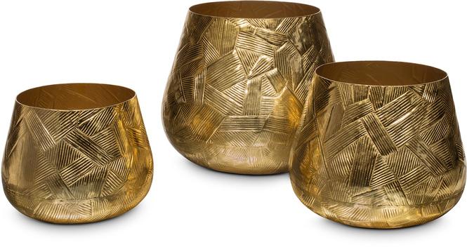 Annaba - Vase, Ø 24 cm, Höhe 20 cm, gold, Aluminium