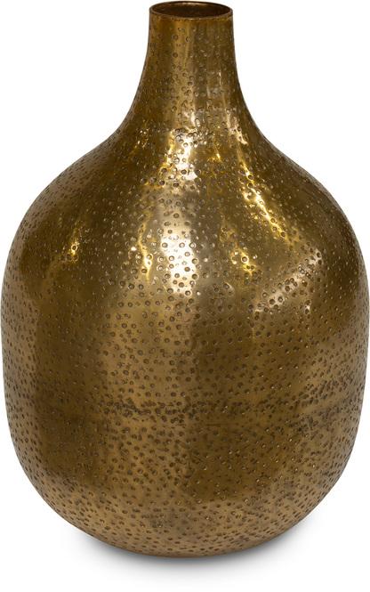 Bola - Aluminium Vase gehämmert, Ø 21 cm, Höhe 31 cm, messing glänzend