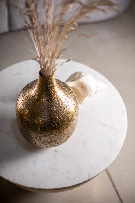 Bola - Aluminium Vase gehämmert, Ø 21 cm, Höhe 31 cm, messing glänzend