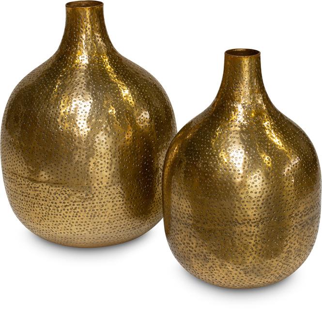 Bola - Aluminium Vase gehämmert, Ø 26 cm, Höhe 35 cm, messing glänzend