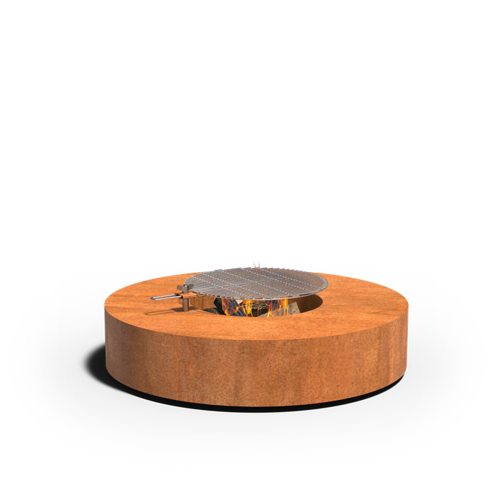 Beispielbild runder Feuertisch aus Cortenstahl ohne Grill