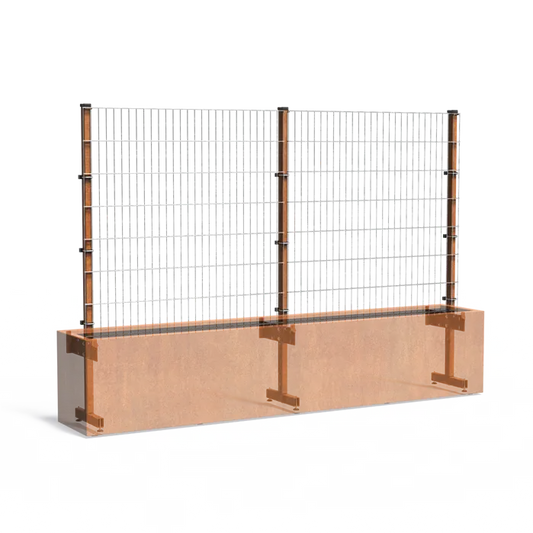 Pflanzkübel Cortenstahl mit Rankgitter - 300cm