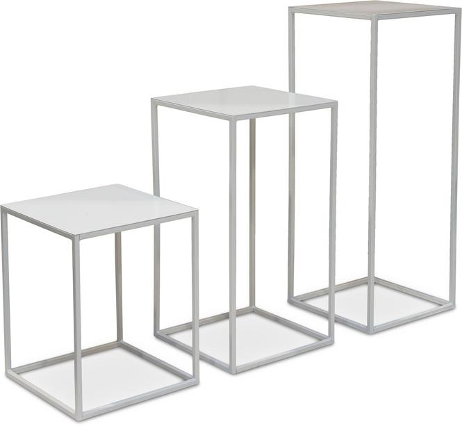 Stage Blumensäule Metall, 40 x 40 cm, Höhe 50 cm, weiß matt