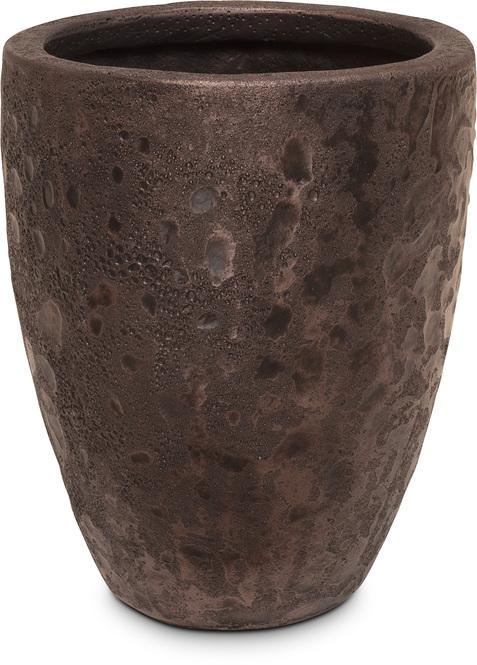 Lava Pflanzgefäß, Ø 35 cm, Höhe 43 cm, bronze mit patina
